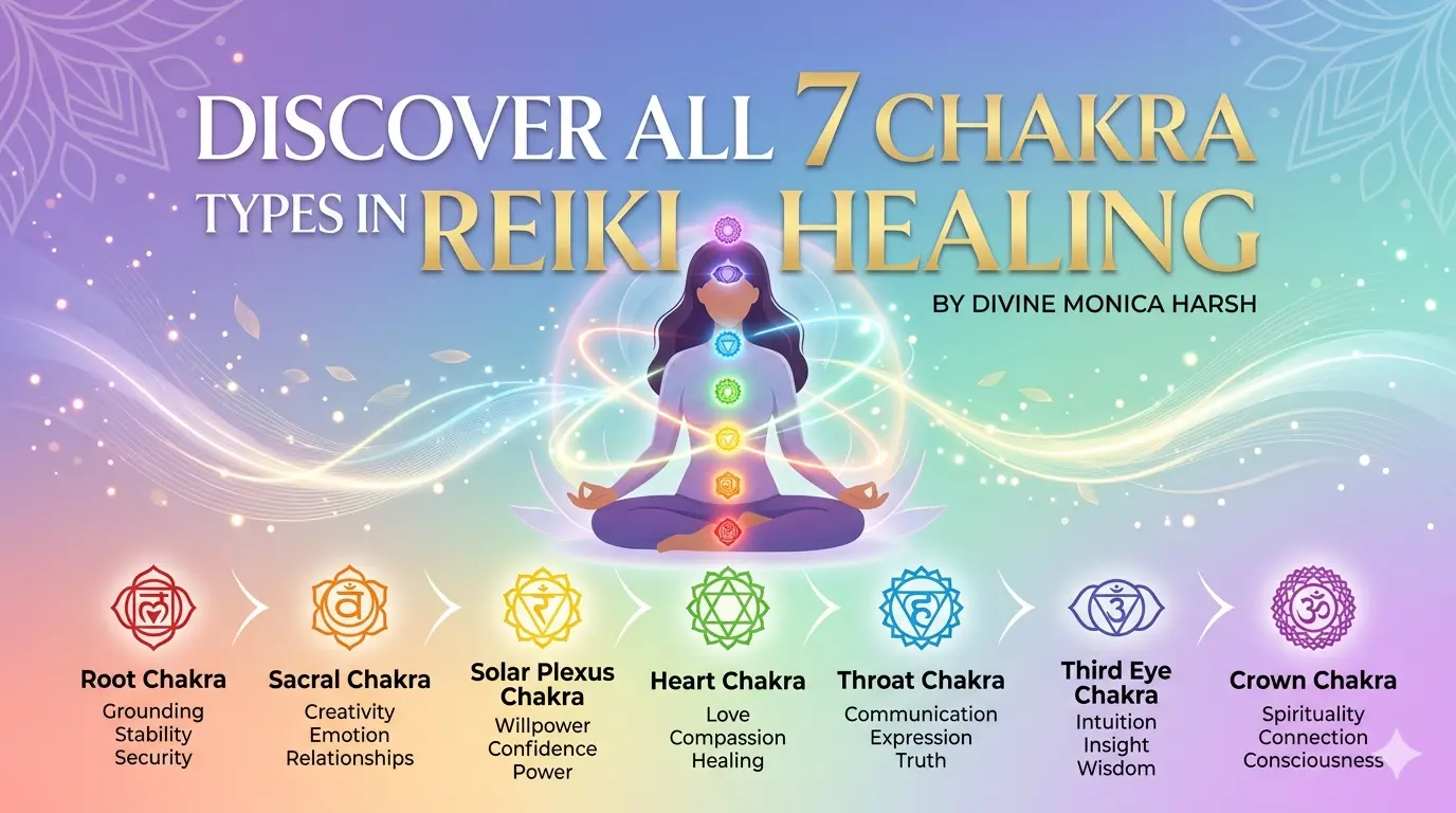 Discover all 7 chakra types in Reiki healing