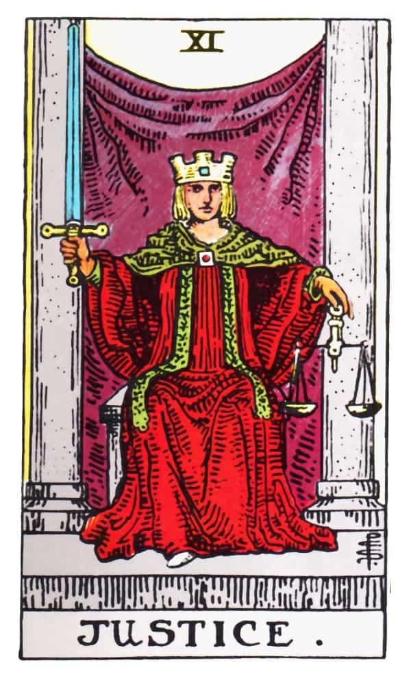Justice tarot card